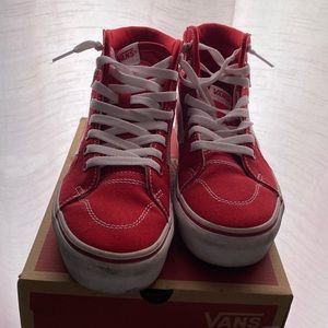 Barely worn vans they are clean well maintained just a little dirty on the front